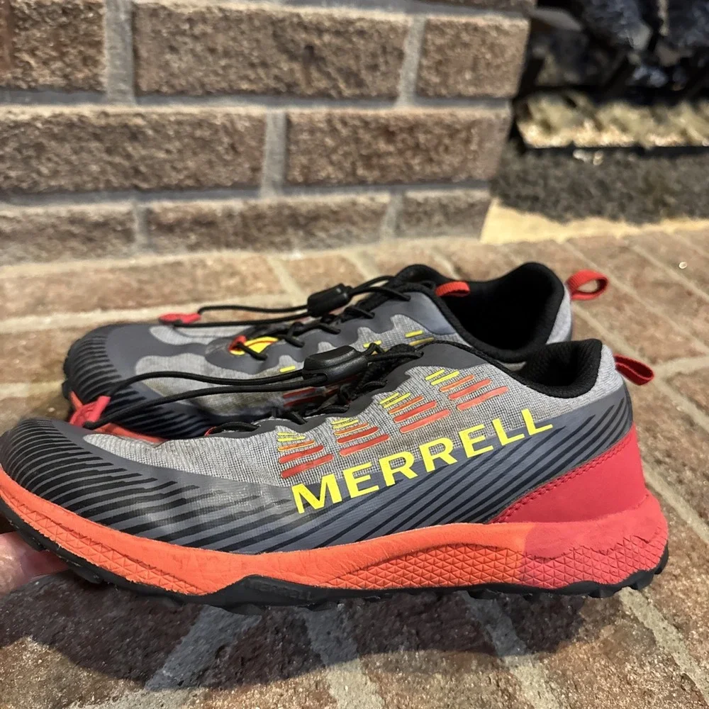 Merrell MK268072 Agility Peak Trail Running Shoes 6M Kids Lava Red Grey #0007